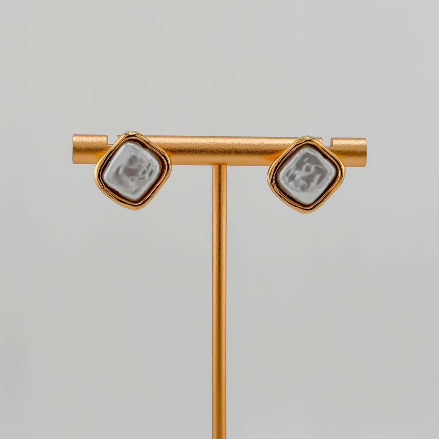Pearly Square Earrings